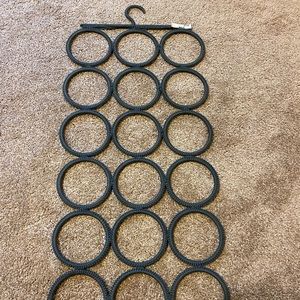 Gray scarf/jewelry organizer